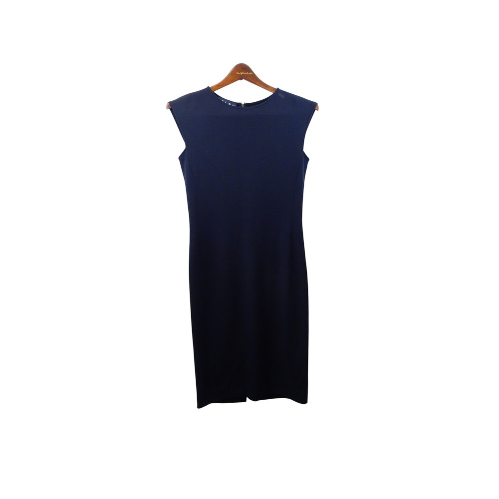 Ralph Lauren Blue Label Navy Blue 100% Wool Sleeveless Sheath Dress Size 6